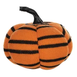 Orange and Black Striped Pumpkins, Set of 4