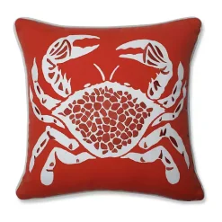 Orange Calvin the Crab Outdoor Pillow