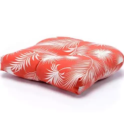 Orange Floral Outdoor Chair Cushion
