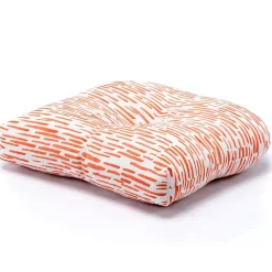 Orange Patterned Outdoor Chair Cushion