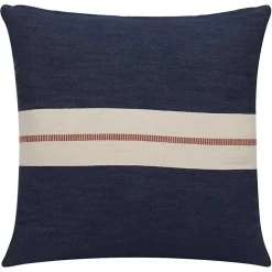 Orange Single Stripe Navy Pillow