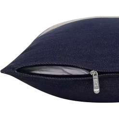 Orange Single Stripe Navy Pillow