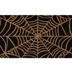 Orange Spiderweb Halloween Doormat