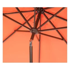Orange Tilt Crank 9 ft. Outdoor Metal Umbrella