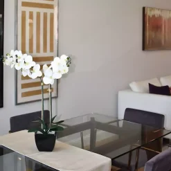 Orchid Arrangement in Black Pot