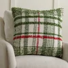 Oversized Green Plaid Pillow