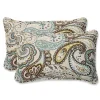 Paisley Quartz Rectangle Outdoor Pillows, Set of 2