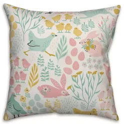 Pastel Happy Easter Chicken Pillow