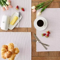 Pastel Lavender Fog Dobby Placemats, Set of 6