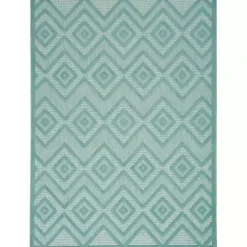 Pastel Lime Diamond Outdoor Area Rug, 6x9