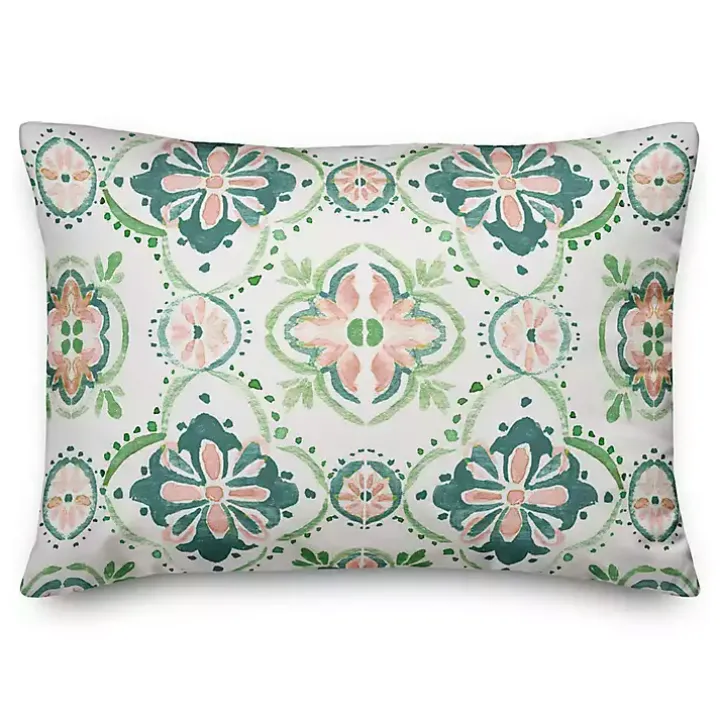 Pastel Medallions Outdoor Accent Pillow