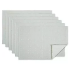 Pastel Misty Blue Dobby Placemats, Set of 6