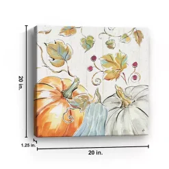 Pastel Pumpkins Harvest Canvas Wall Plaque