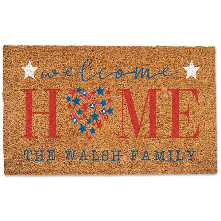 Patriotic Welcome Home Personalized Doormat