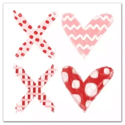 Patterned XOXO Hearts Canvas Art Print