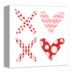 Patterned XOXO Hearts Canvas Art Print