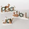 Peace, Noel, and Joy Woodland Statues, Set of 3