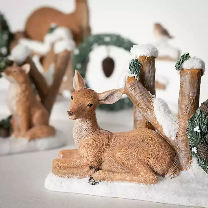 Peace, Noel, and Joy Woodland Statues, Set of 3