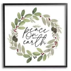Peace on Earth Holly Wreath Wall Plaque
