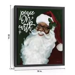 Peace on Earth Santa Framed Canvas Art Print