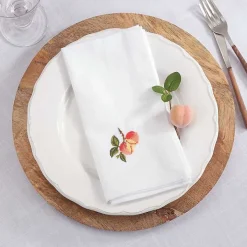 Peach Embroidered 4-pc. Napkin Set