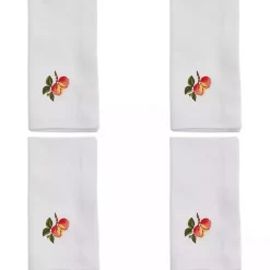 Peach Embroidered 4-pc. Napkin Set