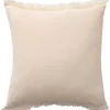 Peach Gauze Organic Fringe Throw Pillow