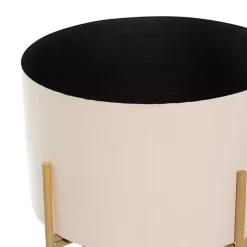 Peach Iron X-Base Planters, Set of 2