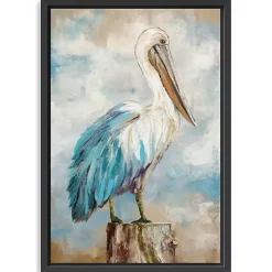 Pelican Perch Framed Canvas Art Print, 24x36 in.