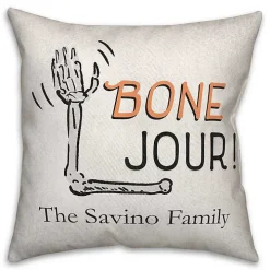 Personalized Bone Jour Skeleton Halloween Pillow