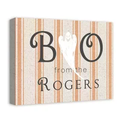 Personalized Boo Ghostly Stripes Wall Plaque