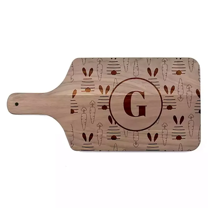 Personalized Bunny and Carrot Walnut Serving Board