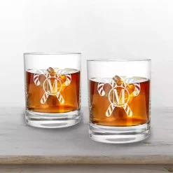 Personalized Candy Cane Whiskey Glasses, Set of 2