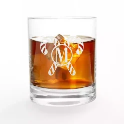 Personalized Candy Cane Whiskey Glasses, Set of 2