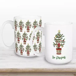 Personalized Christmas Tree Mugs, Set of 2