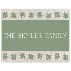 Personalized Clover Stripe Irish Canvas Print