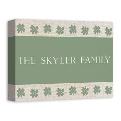Personalized Clover Stripe Irish Canvas Print