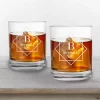 Personalized Diamond Whiskey Glasses, Set of 2