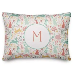 Personalized Easter Bunny Pattern Outdoor Pillow