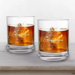 Personalized Fathers Day Whiskey Glasses, Set of 2