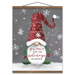 Personalized Gnome Teak Hanging Wall Plaque