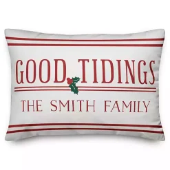 Personalized Good Tidings Family Outdoor Pillow