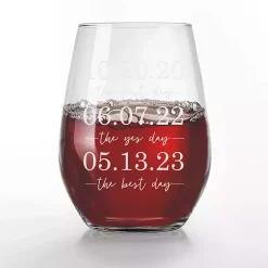 Personalized Important Dates Glasses, Set of 2