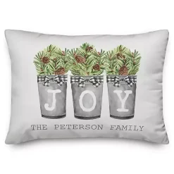 Personalized Joy Pinecone Bucket Pillow