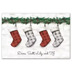 Personalized Mantel Stockings Canvas Wall Plaque