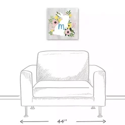 Personalized Monogram Bunny Canvas Art Print