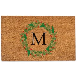 Personalized Monogram Christmas Wreath Doormat