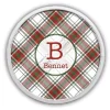 Personalized Monogram Plaid White Framed Plaque