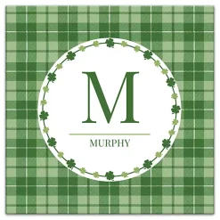 Personalized Monogram Shamrock Canvas Art Print