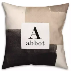 Personalized Neutral Monogram Outdoor Pillow